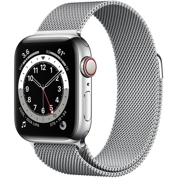 Apple Watch Series 6 40mm GPS+LTE Silver Stainless Steel Case with Silver Milanese Loop (M02V3)
Apple Watch Series 6 40mm GPS+LTE Silver Stainless Steel Case with Silver Milanese Loop (M02V3)