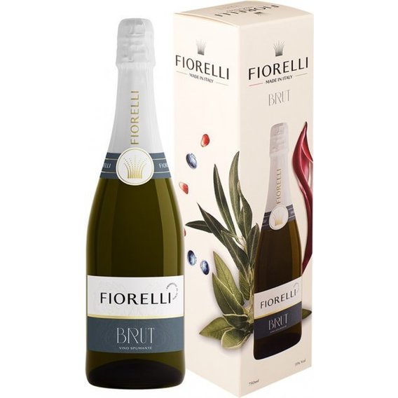 Вино игристое Fiorelli Brut, белое брют, 0.75л 11%, в подарочной упаковке (ALR16545)
