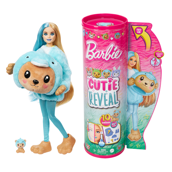 Кукла Barbie Cutie Reveal Прекрасное комбо Медвежонок в костюме дельфина (HRK25)