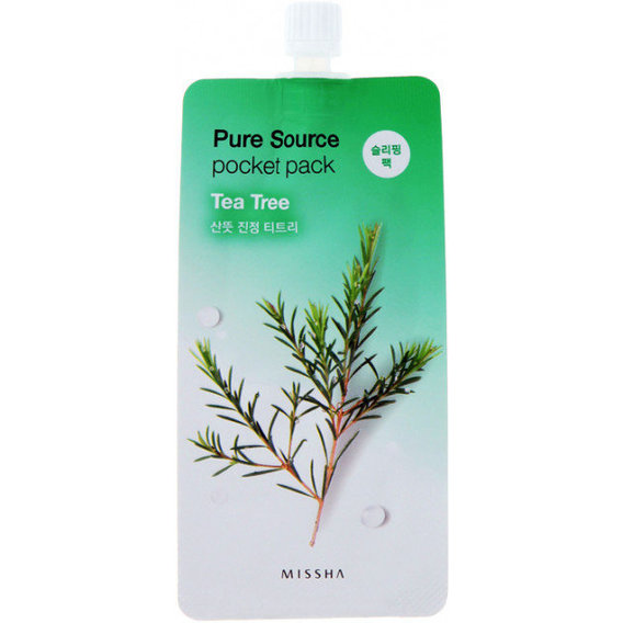Missha Pure Source Pocket Pack Tea Tree Ночная маска для лица с экстрактом чайного дерева 10 ml
Missha Pure Source Pocket Pack Tea Tree Ночная маска для лица с экстрактом чайного дерева 10 ml