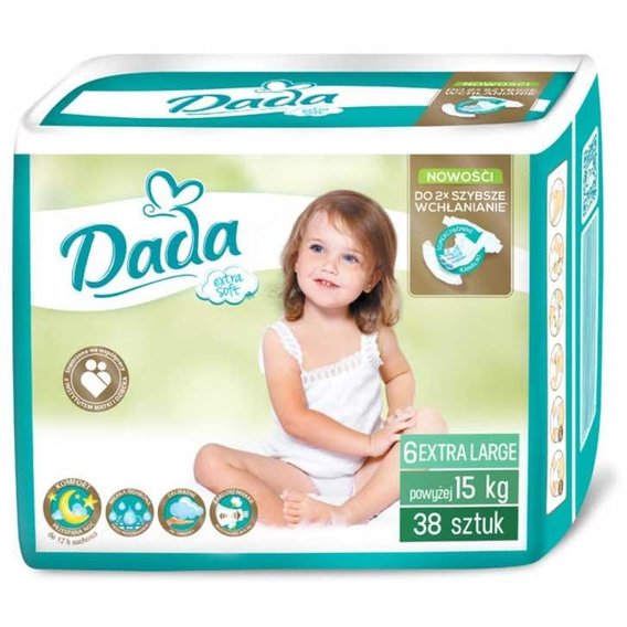 Подгузники детские Dada Extra Soft 6 (15+ кг) 38 шт