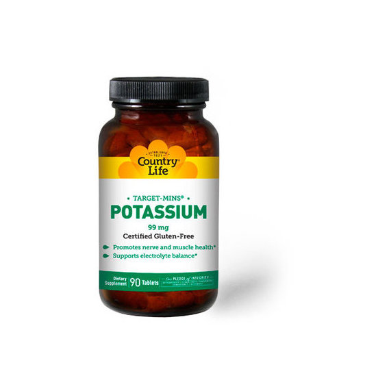 

Country Life Potassium 99 mg Калий 90 таблеток