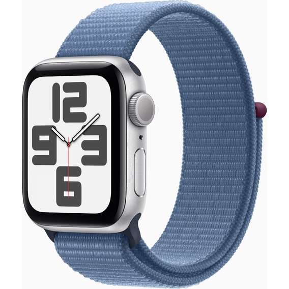 Apple Watch SE 2 2023 40mm GPS Silver Aluminum Case with Winter Blue Sport Loop (MRE33)
