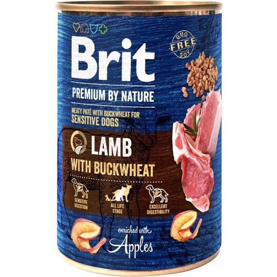 

Консервы Brit Premium by Nature ягненок с гречкой для собак 400 г
