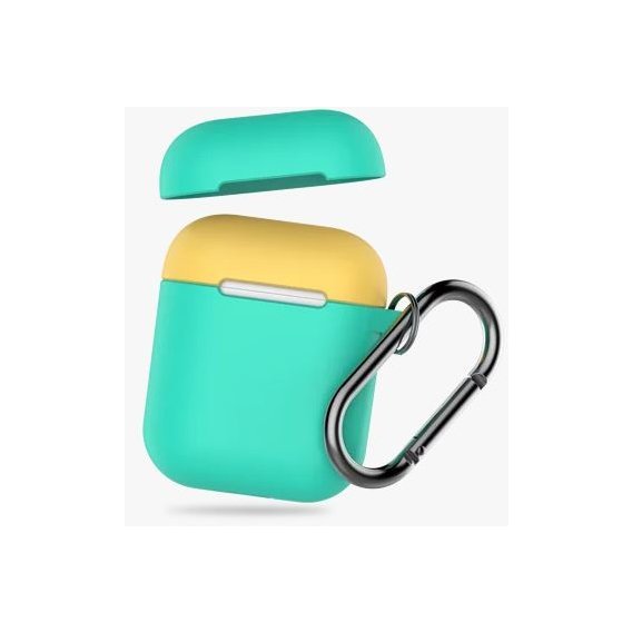 Чехол для наушников AhaStyle Silicone Duo Case with Belt Mint Green/Yellow (AHA-01460-MMY) for AirPods
Чехол для наушников AhaStyle Silicone Duo Case with Belt Mint Green/Yellow (AHA-01460-MMY) for AirPods