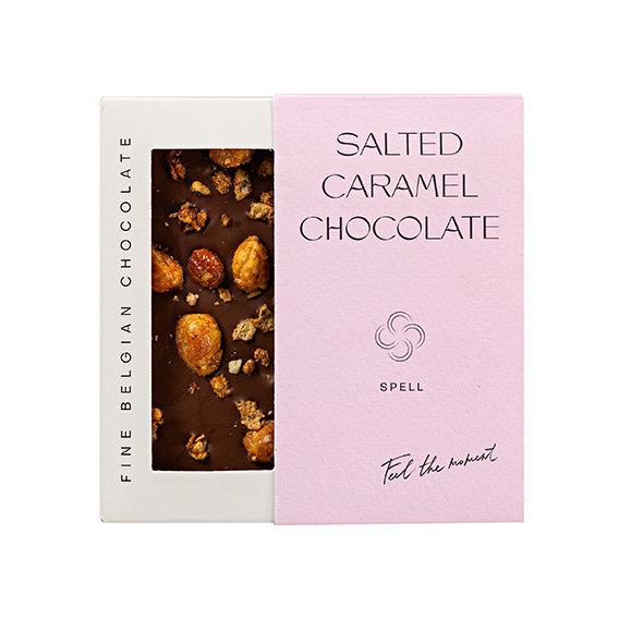 Шоколад Spell Плитка с соленой карамелью, карамелизованными хлопьями и фундуком 100 г (4820207310902)