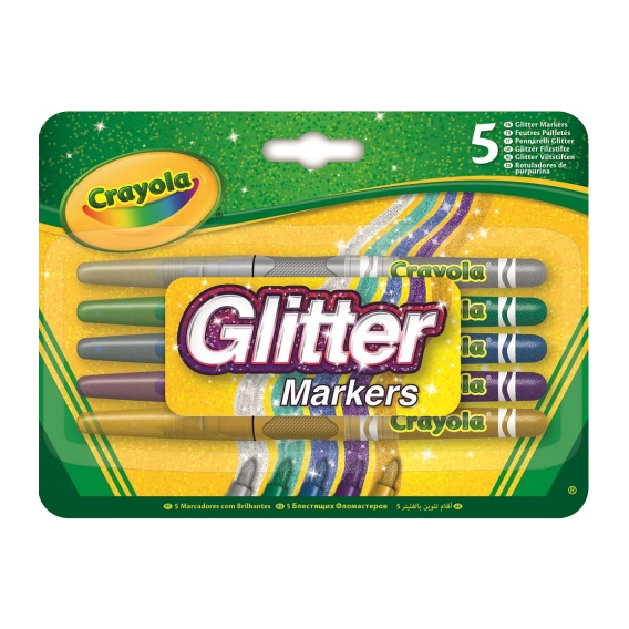 Фломастеры с блестками Glitter markers (5 шт), Crayola