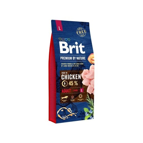 Сухой корм Brit Premium для взрослых собак крупных пород L 15 кг (8595602526468)