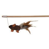 Іграшка для кішок Trixie паличка з мишкою і пір'ям з тканини 50 см (4011905458014)