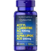 Puritan's Pride Acetyl L-Carnitine HCL 400 mg with Alpha Lipoic Acid 200 mg 30 caps