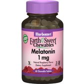 Bluebonnet Nutrition Melatonin, 1 mg, Natural Raspberry Flavor, 60 Chewable Tablets (BLB0990)