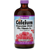 Bluebonnet Nutrition, Liquid Calcium, Magnesium Citrate Plus Vitamin D3, Natural Raspberry Flavor, 16 fl oz (472 ml) (694)