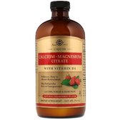 Solgar Calcium Magnesium Citrate with Vitamin D3 Liquid Natural Strawberry Flavor, Солгар Кальцій магній D3, смак полуниці (473 ml)