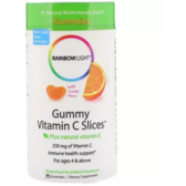 Rainbow Light Gummy Vitamin C Slices Вітамін С зі смаком апельсина 75 жувальних цукерок