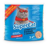 Наповнювач туалетів Super Cat для котів стандарт вбирає 1 кг (3 л)