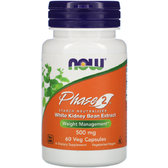 Now Foods Phase 2, Starch Neutralizer, 500 mg, 60 Veg Capsules (NF3020)