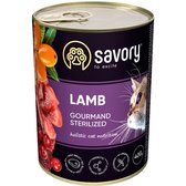 Вологий корм Savory для стерилізованих котів з ягням 400 г (30730)