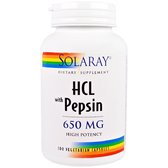 Solaray, HCL with Pepsin, 650 mg, 100 Vegetarian Capsules (SOR-04814)