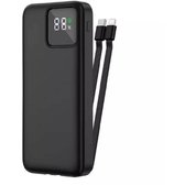 Зовнішній акумулятор WIWU Power Bank 10000mAh with Cable USB-C + Lightning 22.5w Black (JC-18)