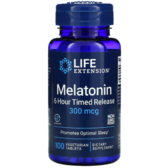 Life Extension Melatonin 6 Hour Timed Release Мелатонін 6-годинний 300 мкг 100 таблеток