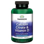 Swanson Calcium Citrate with Vitamin D3 Кальцій цитрат і вітамін Д3 250 таблеток