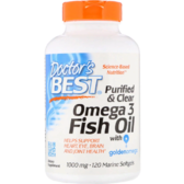 Doctor's Best, Purified & Clear Omega 3 Fish Oil with Goldenomega, 1,000 mg, 120 Marine Softgels (DRB-00478)