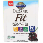 Garden of Life Organic Fit High Protein Weight Loss Bar Chocolate Covered Cherry Батончик для схуднення зі смаком шоколаду і вишні 12 штук