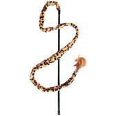 Іграшка для котів Flamingo Leopard Fishing Rod вудка з пір'ям і дзвіночком 50 см