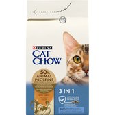 Сухий корм Cat Chow Feline 3-in-1 для дорослих кішок з індичкою1.5кг (12347617)