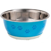 Миска для собак і котів Flamingo Bowl Selecta Paw нержавіюча сталь велика 0.5 л 13 см блакитна