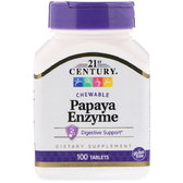 21st Century Papaya Enzyme, 100 Chewable Tablets