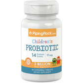 Piping Rock Children's Probiotic, 14 Probiotic Strains, 3 Billion Organisms, 30 Chewable Tablets