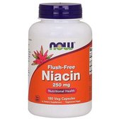 NOW Foods Flush-Free Niacin 250 mg Ніацин (Вітамін В-3) 180 веганських капсул