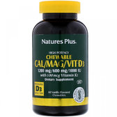 Nature's Plus Cal / Mag / Vit D3 60 Chewables Vanilla Flavored Жувальний кальцій