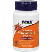 Now Foods Chewable Vitamin D-3 1000 IU Вітамін Д3 з фруктовим смаком 180 жувальних таблеток