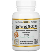 California Gold Nutrition Buffered Vitamin C Вітамін C аскорбат натрію буферизований 750 мг 60 рослинних капсул