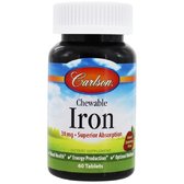 Carlson Labs Chewable Iron, 30 mg, 60 Tablets (CAR-55810) Залізо