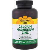 Country Life Calcium Magnesium Zync 250 tabs Кальцій, магній і цинк з L-глютамин