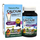 Natures Plus Animal Parade Calcium 90 chewables Вегетаріанський кальцій для дітей, смак ванілі