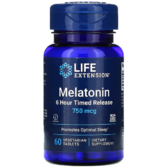 Life Extension Melatonin 6 Hour Timed Release Мелатонін 6-годинний 0.75 мг 60 таблеток