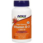 Now Foods Vitamin D-3 1,000 IU Softgels 360 caps