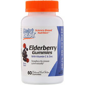 Doctor's Best, Elderberry Gummies with Vitamin C & Zinc, Berry Blast, 60 Gummies (DRB-00507)