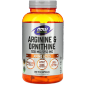 Now Foods Arginine Ornithine Аргінін Орнітін 500 мг/250 мг 250 капсул