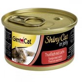 Вологий корм GimCat Shiny Cat для кішок з тунцем і лососем 70 g (4002064414195)