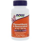 Now Foods Pterostilbene & Resveratrol 50 mg / 250 mg 60 veg caps