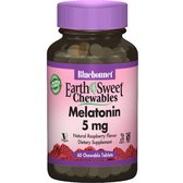 Bluebonnet Nutrition, EarthSweet Chewables, Melatonin, Natural Raspberry Flavor, 5 mg, 60 Chewable Tablets (996)