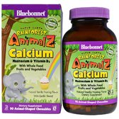 Bluebonnet Nutrition Rainforest Animalz, Calcium Magnesium And Vitamin D3, Natural Vanilla Frosting Flavor, 90 Animal-Shaped Chewables (BLB0196)