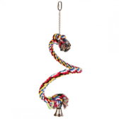 Іграшка для папуг Trixie Spiral Rope Perch канат з пластиковими кільцями 50 см (4011905051642)