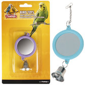 Іграшка для папуг Flamingo Mirror Round + Bell кругле дзеркало з дзвіночком 6 см