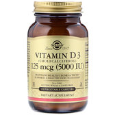 Solgar Vitamin D3 (Cholecalciferol) 125 mcg (5000 IU) 120 Veg Caps Вітамін D3